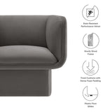 35 Inch Square Performance Velvet Accent Armchair
