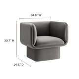 35 Inch Square Performance Velvet Accent Armchair