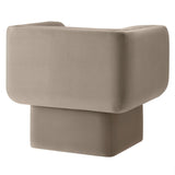 35 Inch Square Performance Velvet Accent Armchair