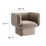 35 Inch Square Performance Velvet Accent Armchair