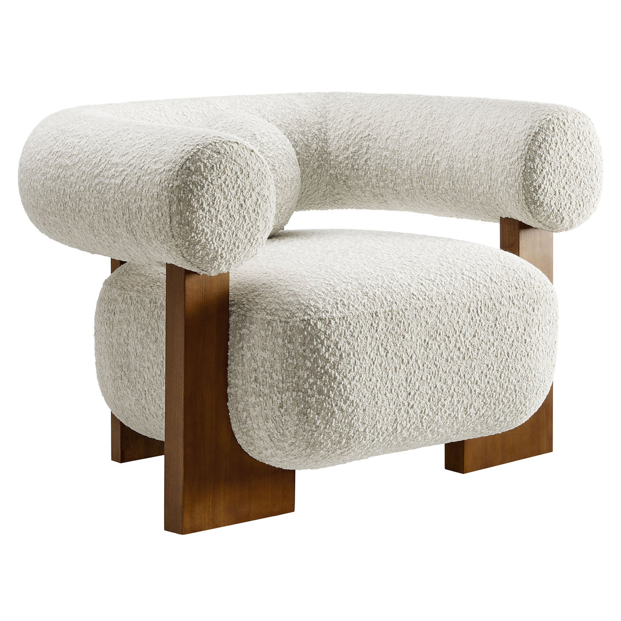 41 Inch Oversized Boucle Fabric Chair with U-Shaped Back