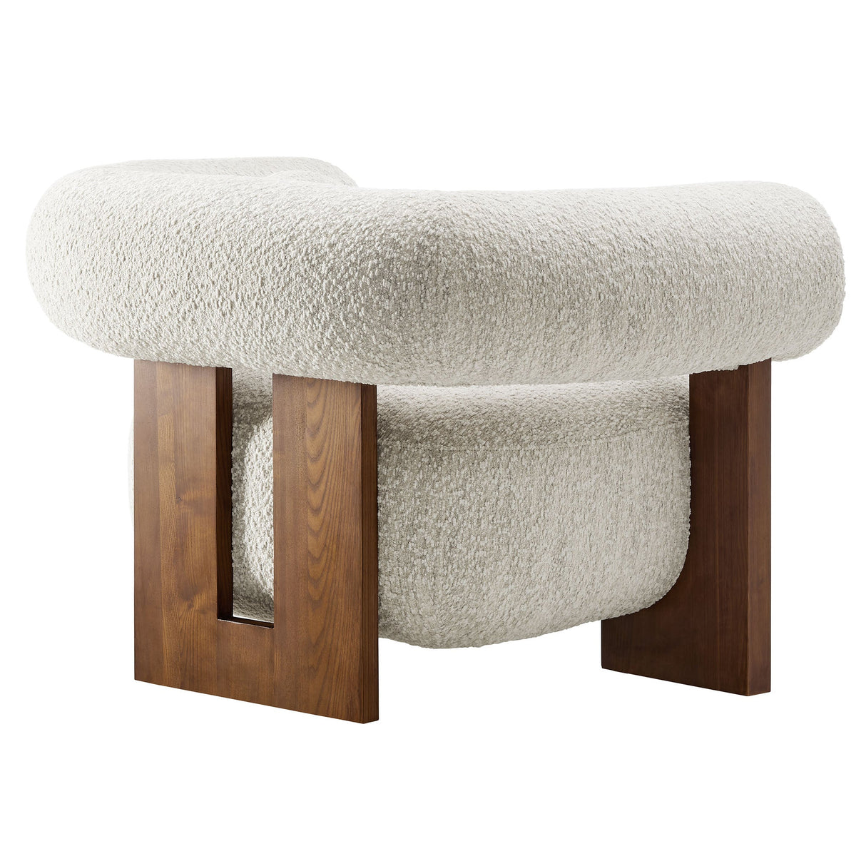 41 Inch Oversized Boucle Fabric Chair with U-Shaped Back