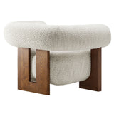 41 Inch Oversized Boucle Fabric Chair with U-Shaped Back