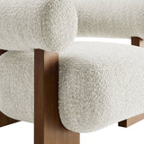 41 Inch Oversized Boucle Fabric Chair with U-Shaped Back