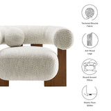41 Inch Oversized Boucle Fabric Chair with U-Shaped Back