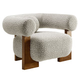 41 Inch Oversized Boucle Fabric Chair with U-Shaped Back