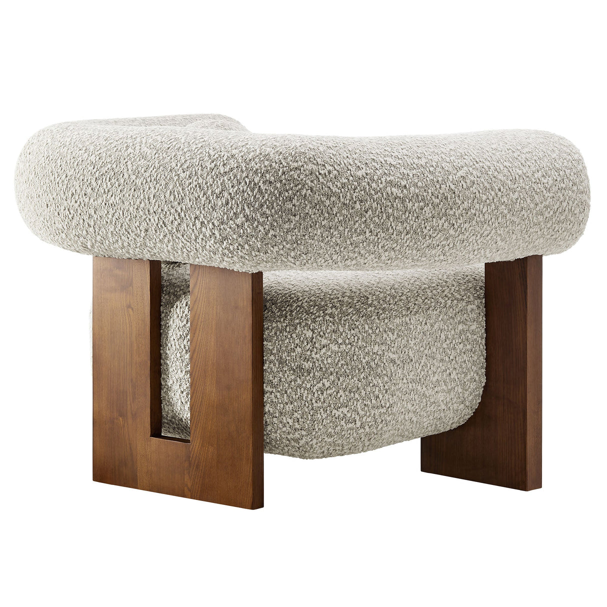 41 Inch Oversized Boucle Fabric Chair with U-Shaped Back