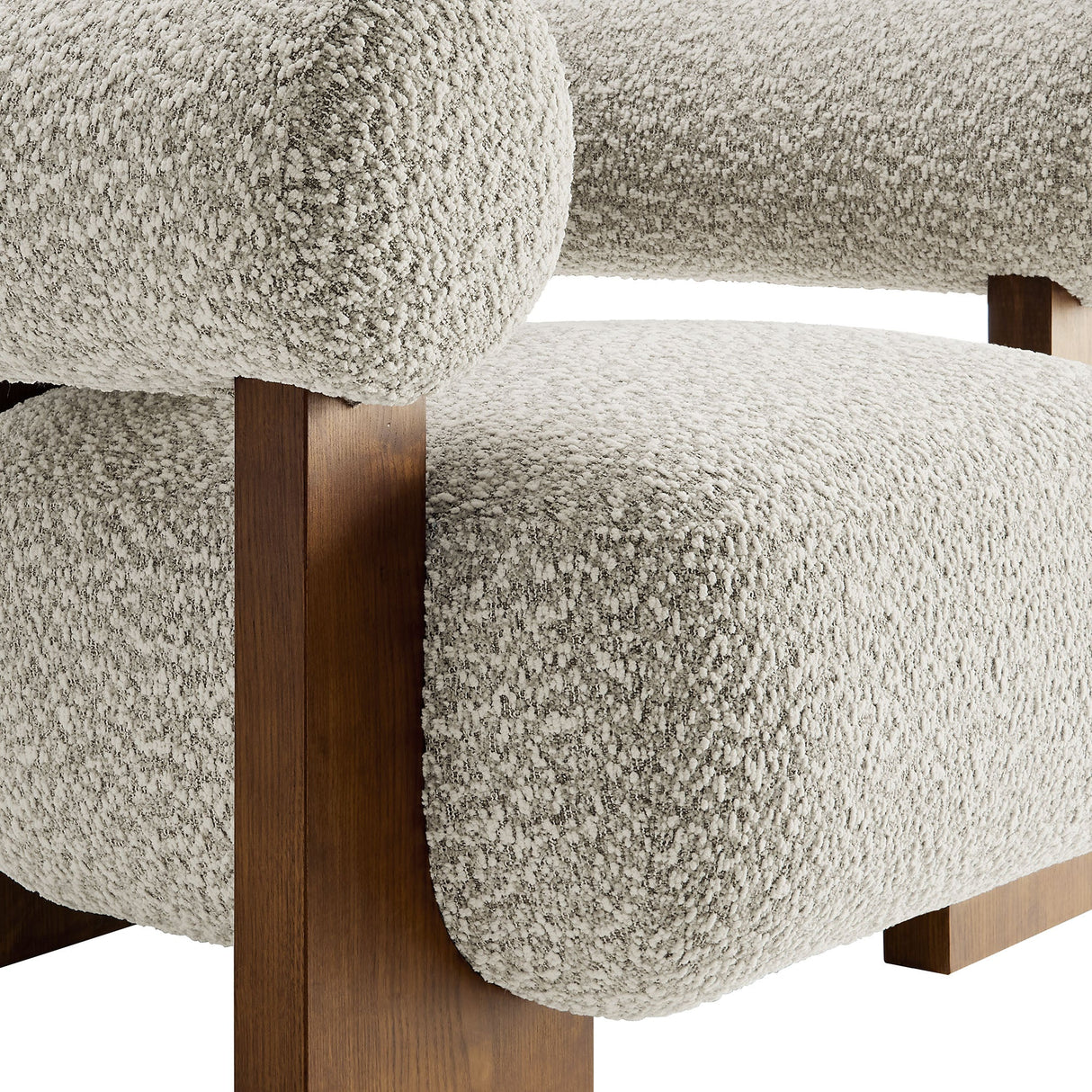 41 Inch Oversized Boucle Fabric Chair with U-Shaped Back