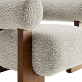 41 Inch Oversized Boucle Fabric Chair with U-Shaped Back
