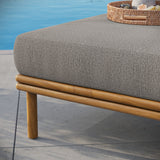 33" Natural Driftwood Outdoor Patio Teak Wood Ottoman