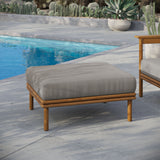 33" Natural Driftwood Outdoor Patio Teak Wood Ottoman