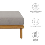 33" Natural Driftwood Outdoor Patio Teak Wood Ottoman