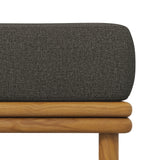 33" Natural Flint Gray Outdoor Patio Teak Wood Ottoman