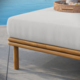 33" Natural Sail Outdoor Patio Teak Wood Ottoman