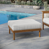33" Natural Sail Outdoor Patio Teak Wood Ottoman