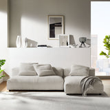 2 Piece 107" Modular Corduroy Upholstered Sectional Sofa With Chaise
