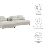 2 Piece 107" Modular Corduroy Upholstered Sectional Sofa With Chaise
