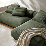 2 Piece 107" Modular Corduroy Upholstered Sectional Sofa With Chaise