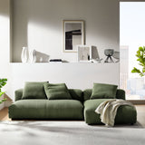 2 Piece 107" Modular Corduroy Upholstered Sectional Sofa With Chaise