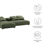 2 Piece 107" Modular Corduroy Upholstered Sectional Sofa With Chaise