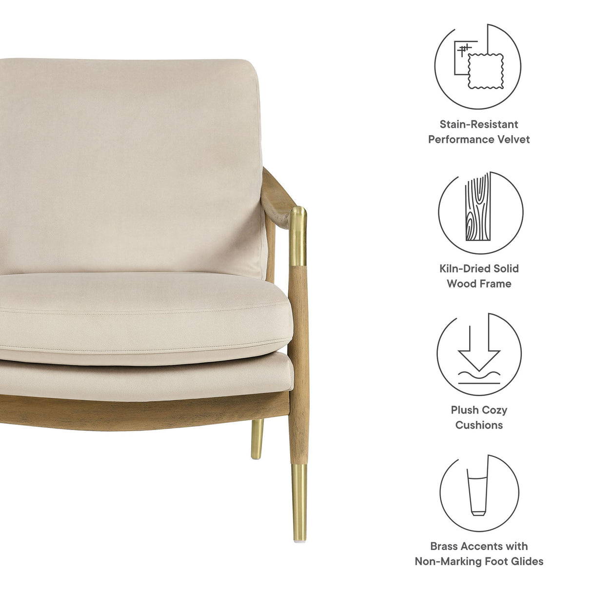 28 Inch Performance Velvet Accent Armchair
