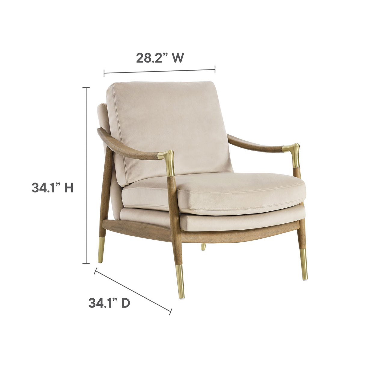 28 Inch Performance Velvet Accent Armchair