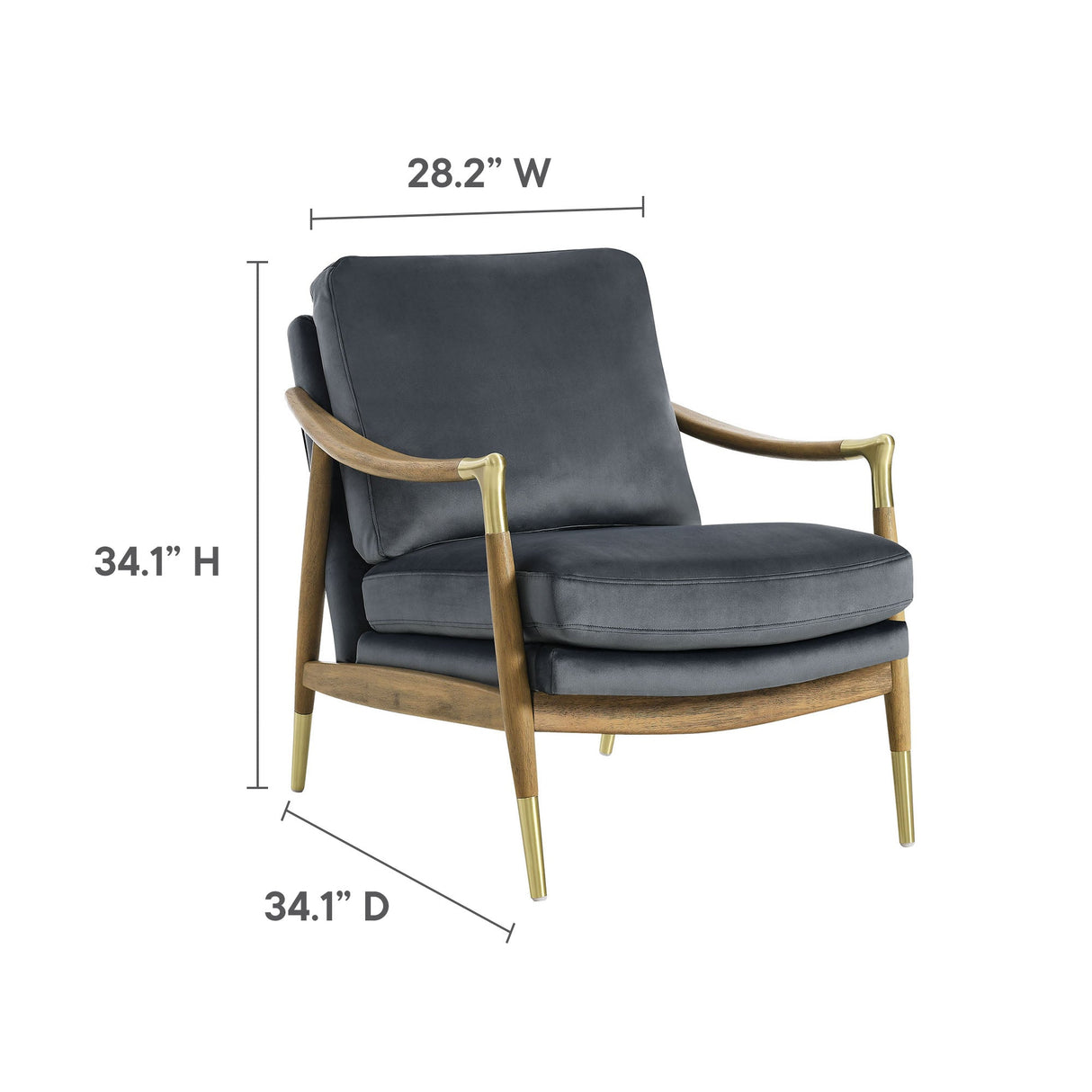28 Inch Performance Velvet Accent Armchair
