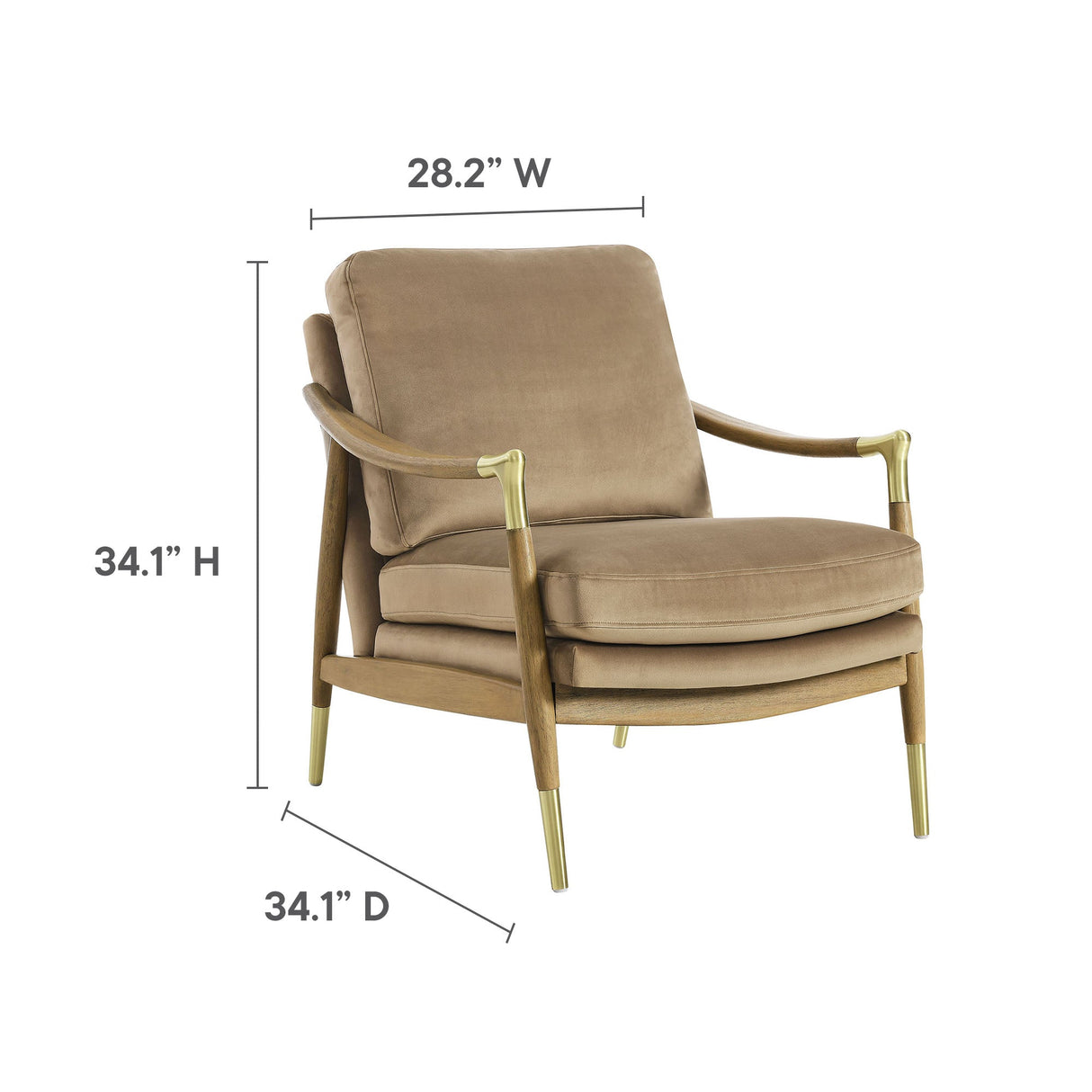 28 Inch Performance Velvet Accent Armchair