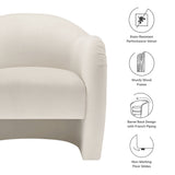 31 Inch Performance Velvet Pleated Barrel Accent Chair