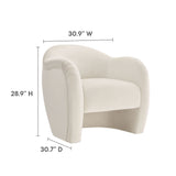 31 Inch Performance Velvet Pleated Barrel Accent Chair