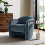 31 Inch Performance Velvet Pleated Barrel Accent Chair