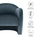 31 Inch Performance Velvet Pleated Barrel Accent Chair