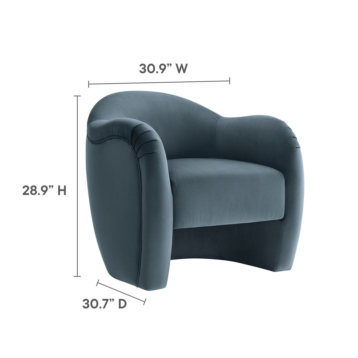 31 Inch Performance Velvet Pleated Barrel Accent Chair
