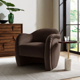 31 Inch Performance Velvet Pleated Barrel Accent Chair