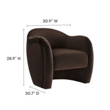 31 Inch Performance Velvet Pleated Barrel Accent Chair