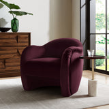 31 Inch Performance Velvet Pleated Barrel Accent Chair