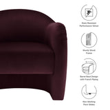 31 Inch Performance Velvet Pleated Barrel Accent Chair