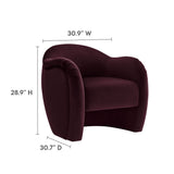 31 Inch Performance Velvet Pleated Barrel Accent Chair
