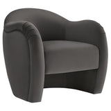 31 Inch Performance Velvet Pleated Barrel Accent Chair