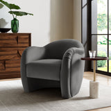 31 Inch Performance Velvet Pleated Barrel Accent Chair