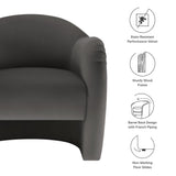 31 Inch Performance Velvet Pleated Barrel Accent Chair
