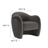 31 Inch Performance Velvet Pleated Barrel Accent Chair