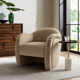 31 Inch Performance Velvet Pleated Barrel Accent Chair