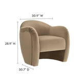 31 Inch Performance Velvet Pleated Barrel Accent Chair