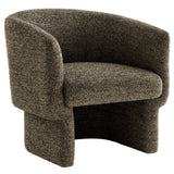 28 Inch Curved Boucle Fabric Barrel Accent Chair