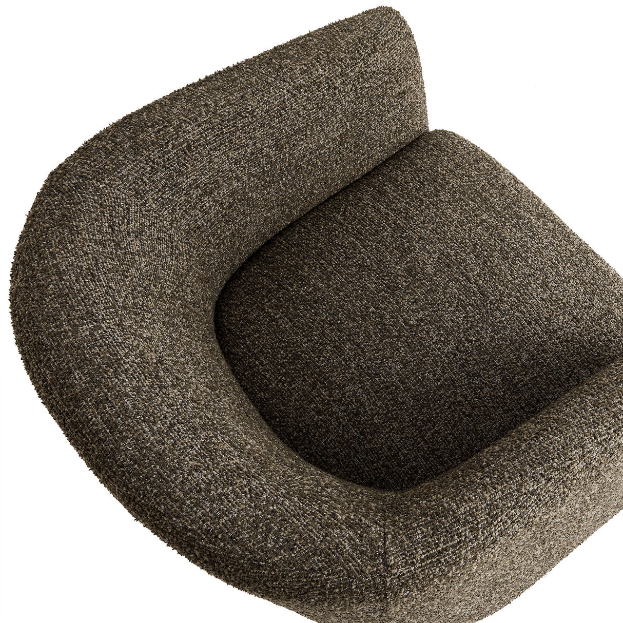 28 Inch Curved Boucle Fabric Barrel Accent Chair