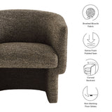 28 Inch Curved Boucle Fabric Barrel Accent Chair