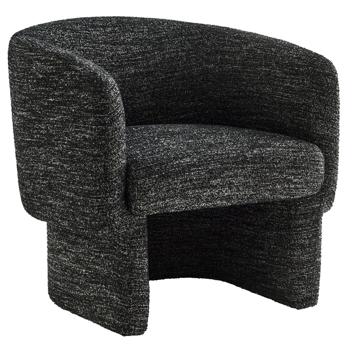 28 Inch Curved Boucle Fabric Barrel Accent Chair