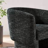 28 Inch Curved Boucle Fabric Barrel Accent Chair