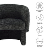 28 Inch Curved Boucle Fabric Barrel Accent Chair